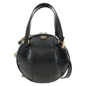 Gucci Leather Basketball Shape Handbag Black